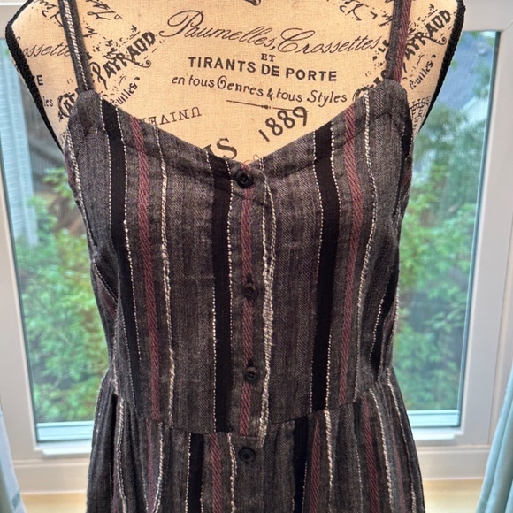 Cute Button Down Striped Dress Fall Colors - Picture 3 of 7